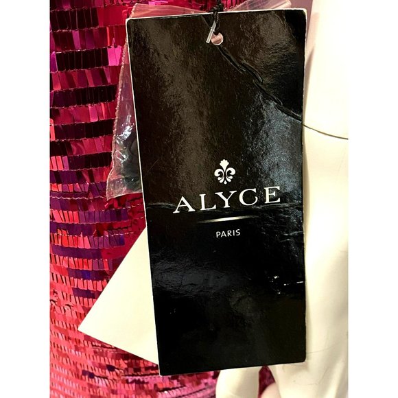 Vintage 90s Alyce Paris Pink XS Sequin Strapless Straps Short Mini Dress NWT! - Picture 6 of 10